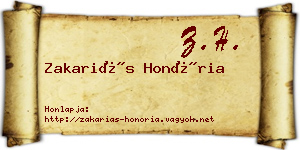 Zakariás Honória névjegykártya